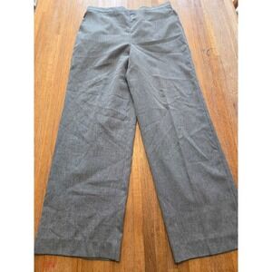 Alfred Dunner Women 10 Gray Elastic Waist Slash Pocket Straight Leg Pants